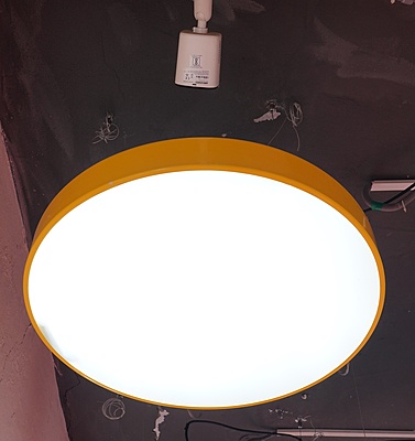 LED Hanging Light Drum 600mm Dia - 50W Yellow Body (CW)