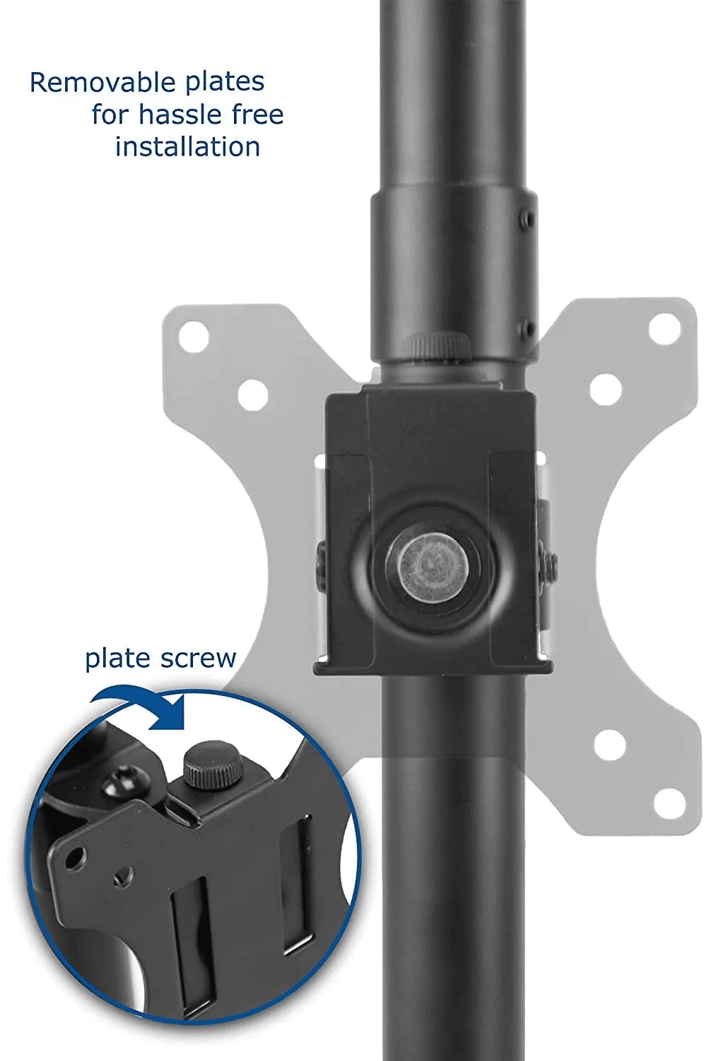 Dual Monitor LED Stand Adjustable Straight Leg Mount for 13"(33.02cm) and 32"(81.28cm) Screens Heavy Duty Desktop Clamp