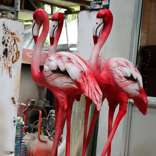 Handmade FRP Flamingo Sculpture