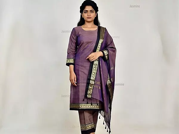 Vintage Plum ( Narayanpet Dress materials )