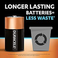 Duracell Ultra D Battery For High-Drain Devices, Flashlight, Toy, Electric Door Lock (Pack of 2)