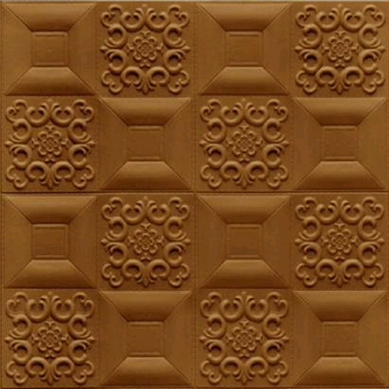 Brown E001 Wall Stickers Panel Self Adhesive