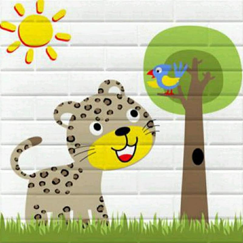 Brick Cat Wall Stickers Panel Self Adhesive