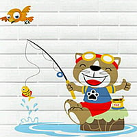 Brick Fish Wall Stickers Panel Self Adhesive Brick Fish Wall Stickers Panel Self Adhesive