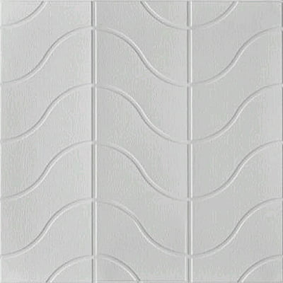 White Wave Wall Stickers Panel Self Adhesive