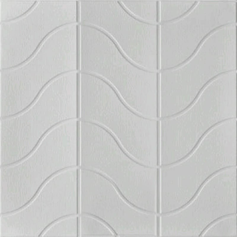 White Wave Wall Stickers Panel Self Adhesive