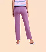 Enamor Essentials Womens E014-Mid Rise Slim Fit Basic Straight Leg Lounge Pants