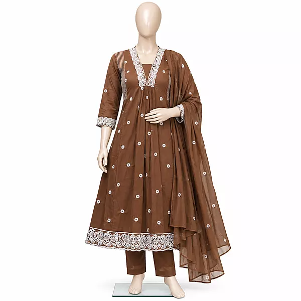 25iA Cotton Churidar White & Green