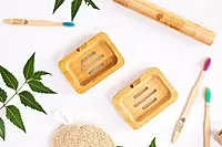 Bamboo Soap Tray – Handmade Natural Wooden Soap Dish | Organic Soap Holder for Bathroom & Kitchen | Eco-Friendly & Durable