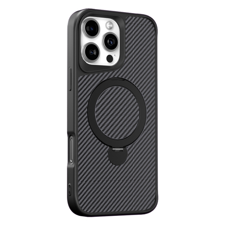 Covro Carbon Fibre Pattern Phone Case for iPhone 16 Plus , MagSafe Compatible