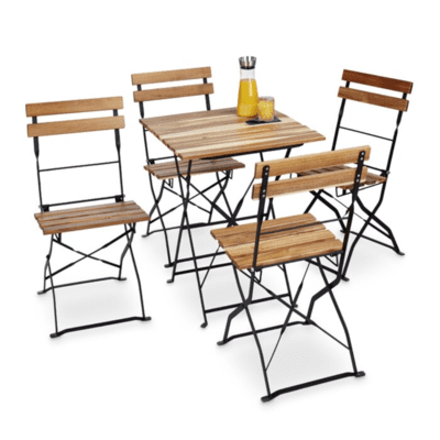 Garden Metal and Wood Folding Chair (Set of 4) Garden Metal and Wood Folding Chair (Set of 4)