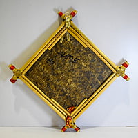 Handpainted Patachitra Tribal paint of King Riding an Elephant || Palm Leaf Painting Framed with Cane Stick || home decor || gift