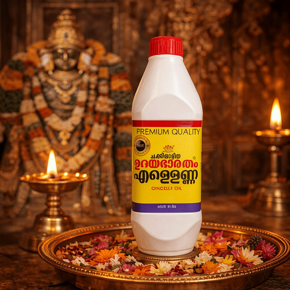 Udayabharatham Gingelly Oil (CHAKK OIL)1 Liter Ellenna