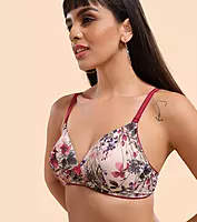 Enamor Vanish Curve Neckline With Lift Cup Women's Everyday Printed T-Shirt Bra - Padded, Wirefree, High-Coverage - F065