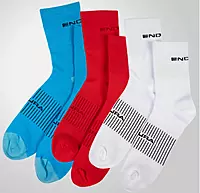 ENDURA COOLMAX RACE SOCKS-3 PACKS (WHITE/BLUE/RED)