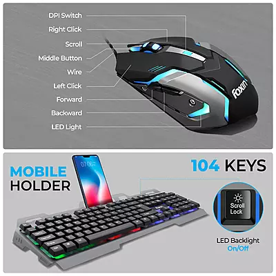 GAMING KEYBOARD & MOUSE COMBO FOXIN THUNDER FGK-9991