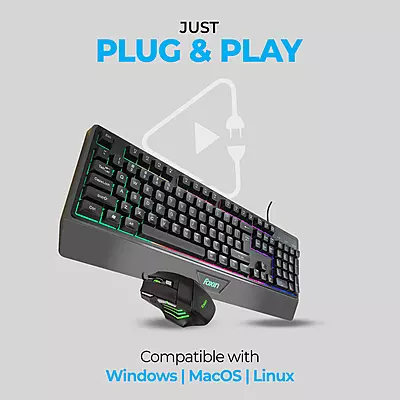 GAMING KEYBOARD & MOUSE COMBO FOXIN ENDEAVOUR FGK-9992
