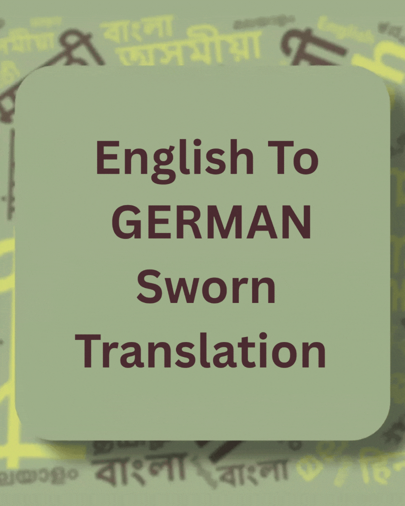 English to German Sworn Translation English to German Sworn Translation