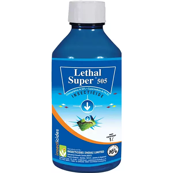 Lethal Super 505 E.C Chlorpyrifos 50% + Cypermethrin 5% Ec-(Insecticides (india) Ltd)