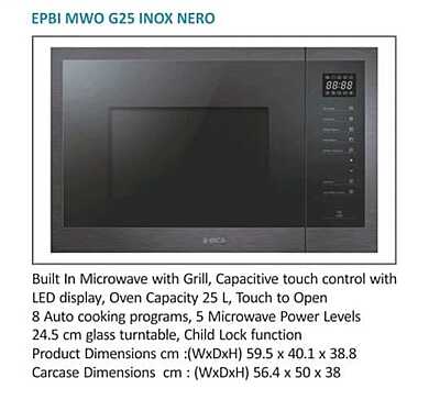 Oven Elica BI M 25L 0025 EPBI MWO G_ Touch Inox BK