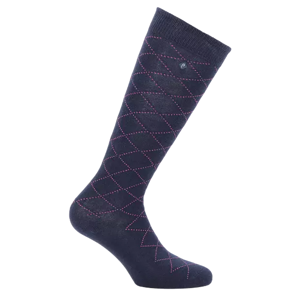 Equitheme Resille Socks - Navy/pink