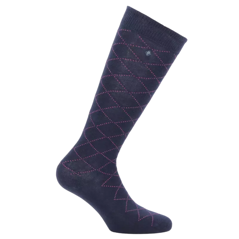 Equitheme Resille Socks - Navy/pink