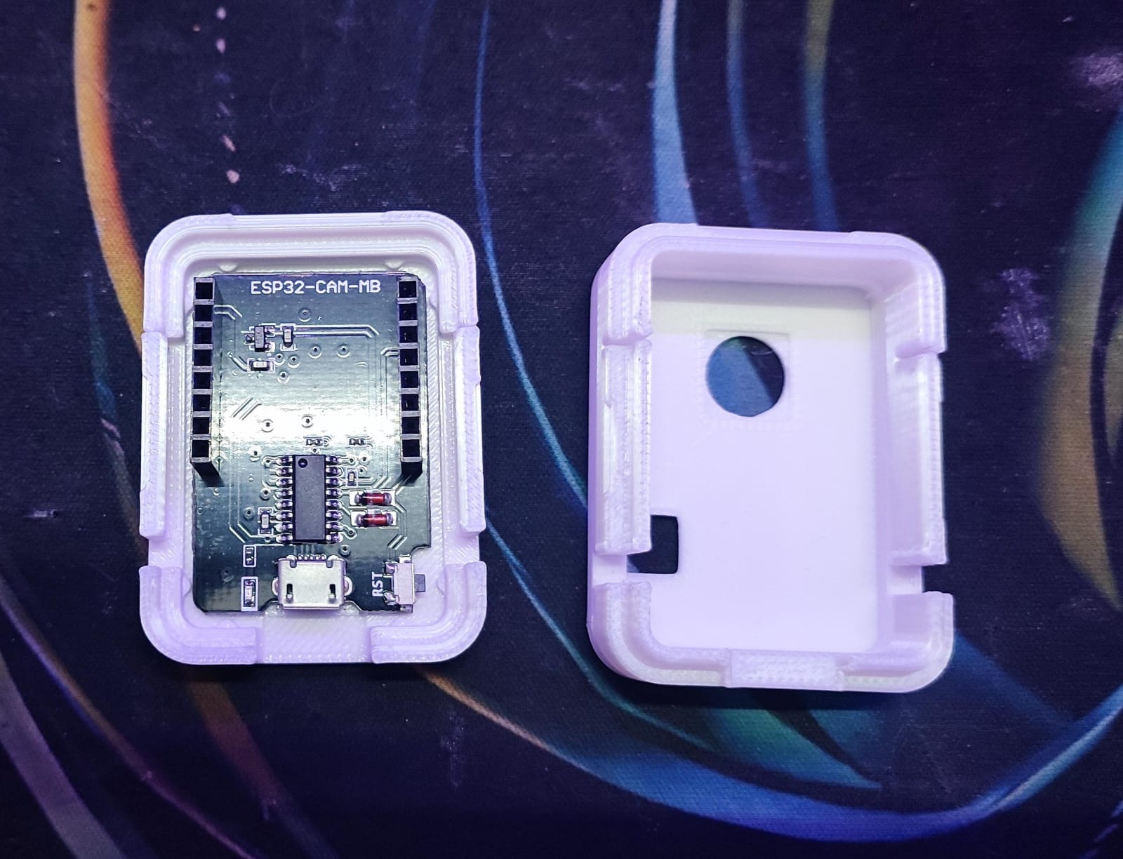 ESP32-CAM Enclosure Case with ESP32-CAM-MB Support (3D Printed)