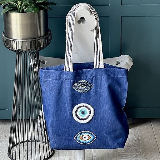 EVIL EYE DENIM BAG