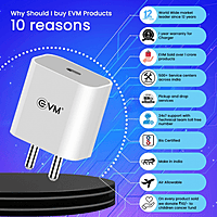 EVM Fast Charger PD 22.5W EVMPD011 – USB Type-C | Quick Charging | Compact & Efficient Design