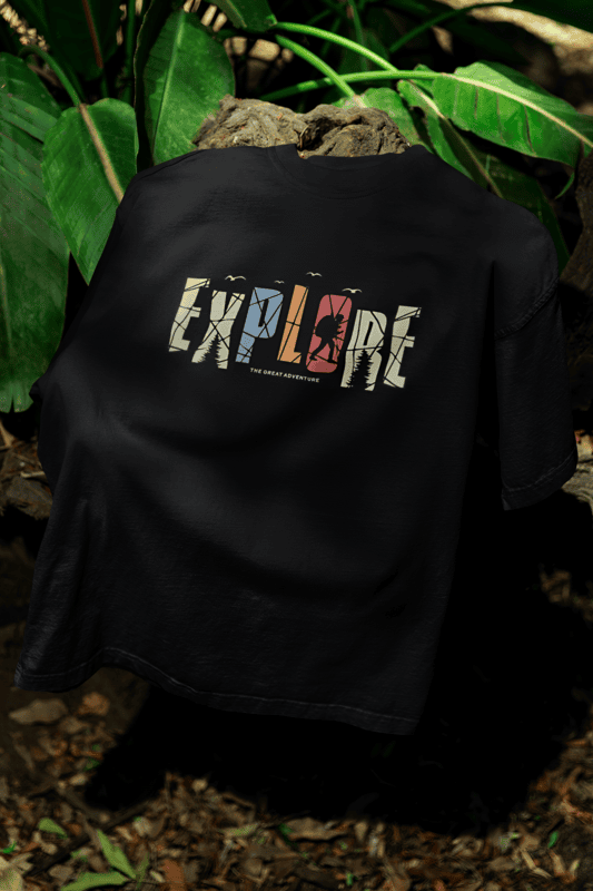 Explore black oversized t-shirt