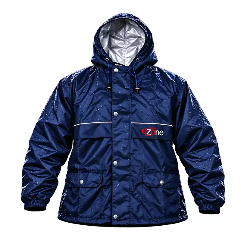 Real E-Zone | Nylon Double Layer | Rainwear Suit | (Pant & Jacket) | Navy Blue