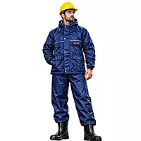 Real E-Zone | Nylon Double Layer | Rainwear Suit | (Pant & Jacket) | Navy Blue