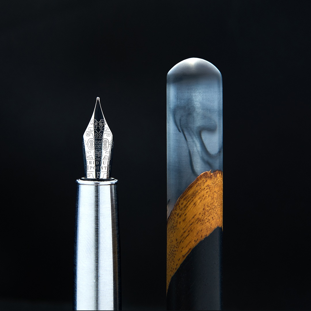 Ebony Wood Landscape Fountain Pen