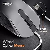 Frontech MS-0103 – Wired optical mouse with 1000 DPI, ergonomic design, and smooth tracking for precise and comfortable daily use.