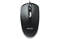 Intex ECO-6 Wired USB Optical Mouse Plus | High Precision, Ergonomic Design, Plug & Play USB 2.0, Compatible with Laptop, Desktop & PC (Black)