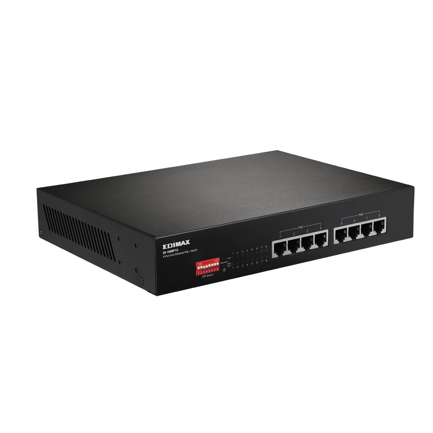 Edimax ES-1008P V2 Long Range 8-Port Fast Ethernet PoE+ Switch with DIP Switch