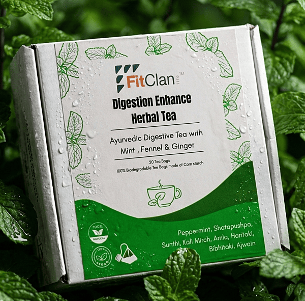 Digestion Enhance Herbal Tea | Ayurvedic Digestive Tea with Fennel, Ginger & Mint