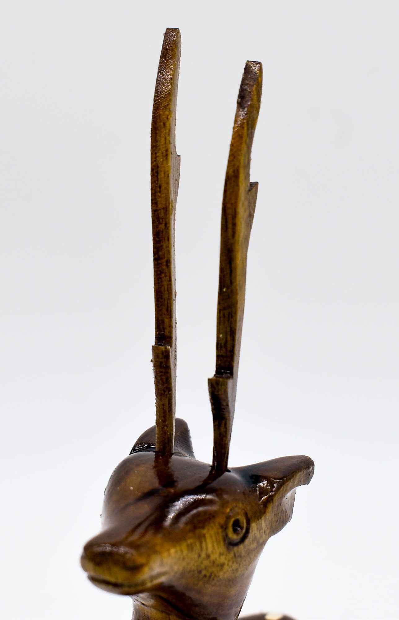 Decorative Wooden Deer Figurines, Set of 2, Brown, 20 cm Height(with Horns) || Home Decor and Gift