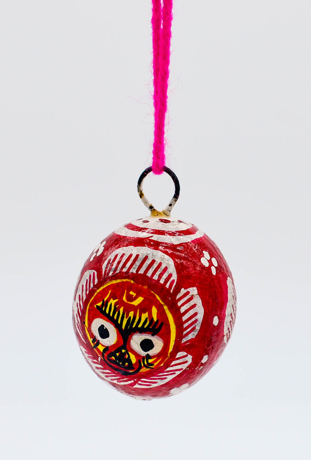 Lord Jagannath Wooden Car Dashboard Idol with Painted Betel Nut, 14 cm x 4 cm x 10.5 cm, Colourful Traditional Design