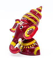 Handcrafted Indian Car Dashboard Ganesh Figurine with Jagannath Hanging Ornament on Beetle nut, multicolored