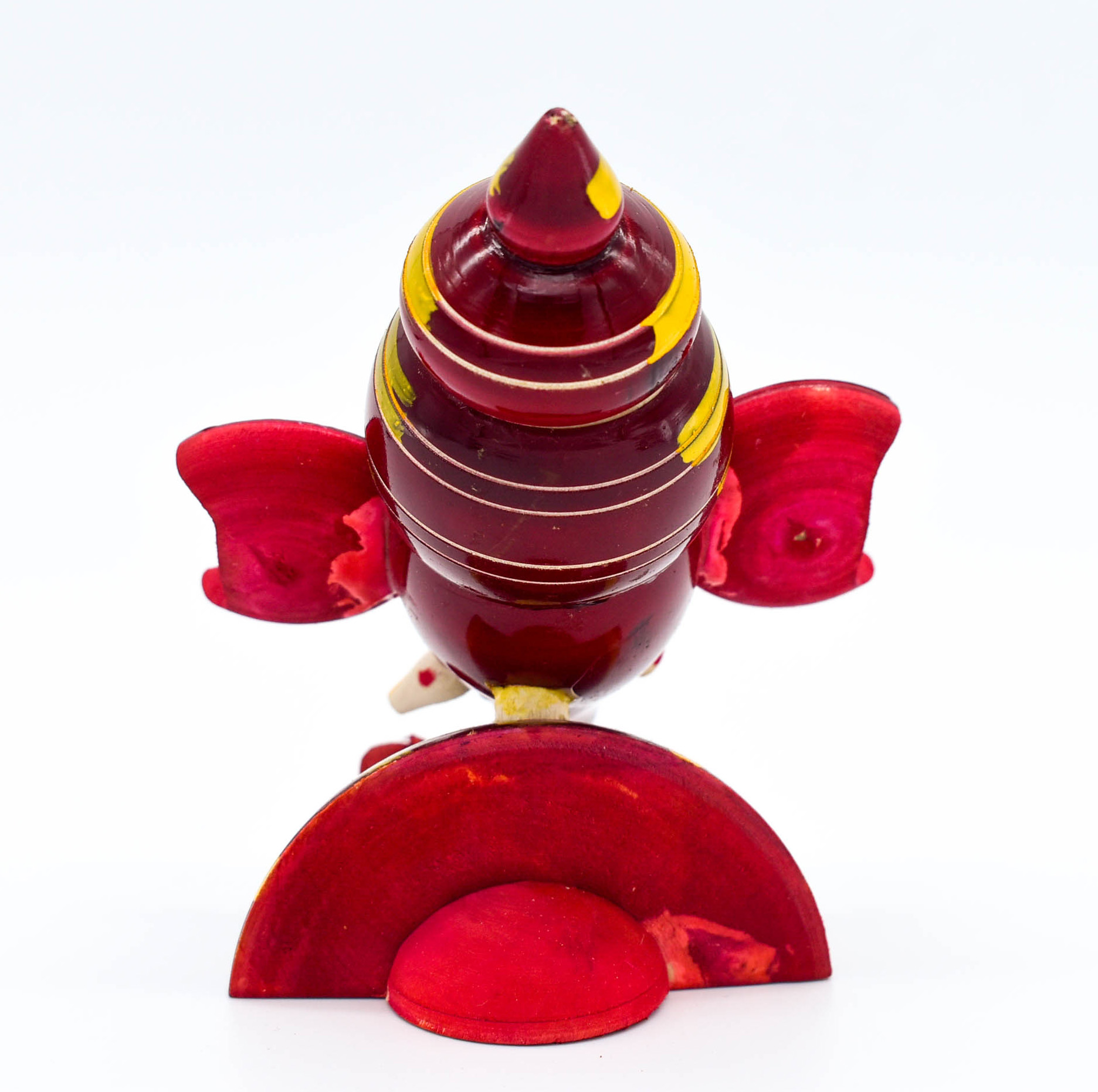 Handcrafted Indian Car Dashboard Ganesh Figurine with Jagannath Hanging Ornament on Beetle nut, multicolored