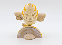 Handcrafted Indian Car Dashboard Ganesh Figurine with Jagannath Hanging Ornament on Beetle nut, multicolored