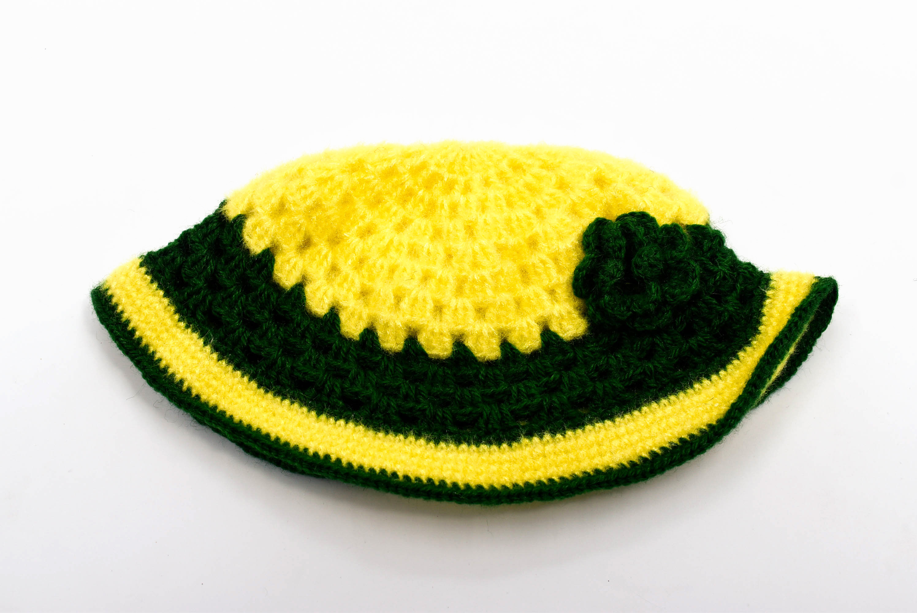 Handknitted Yellow and Green Woolen Poncho for kids (1 - 3 Years)
