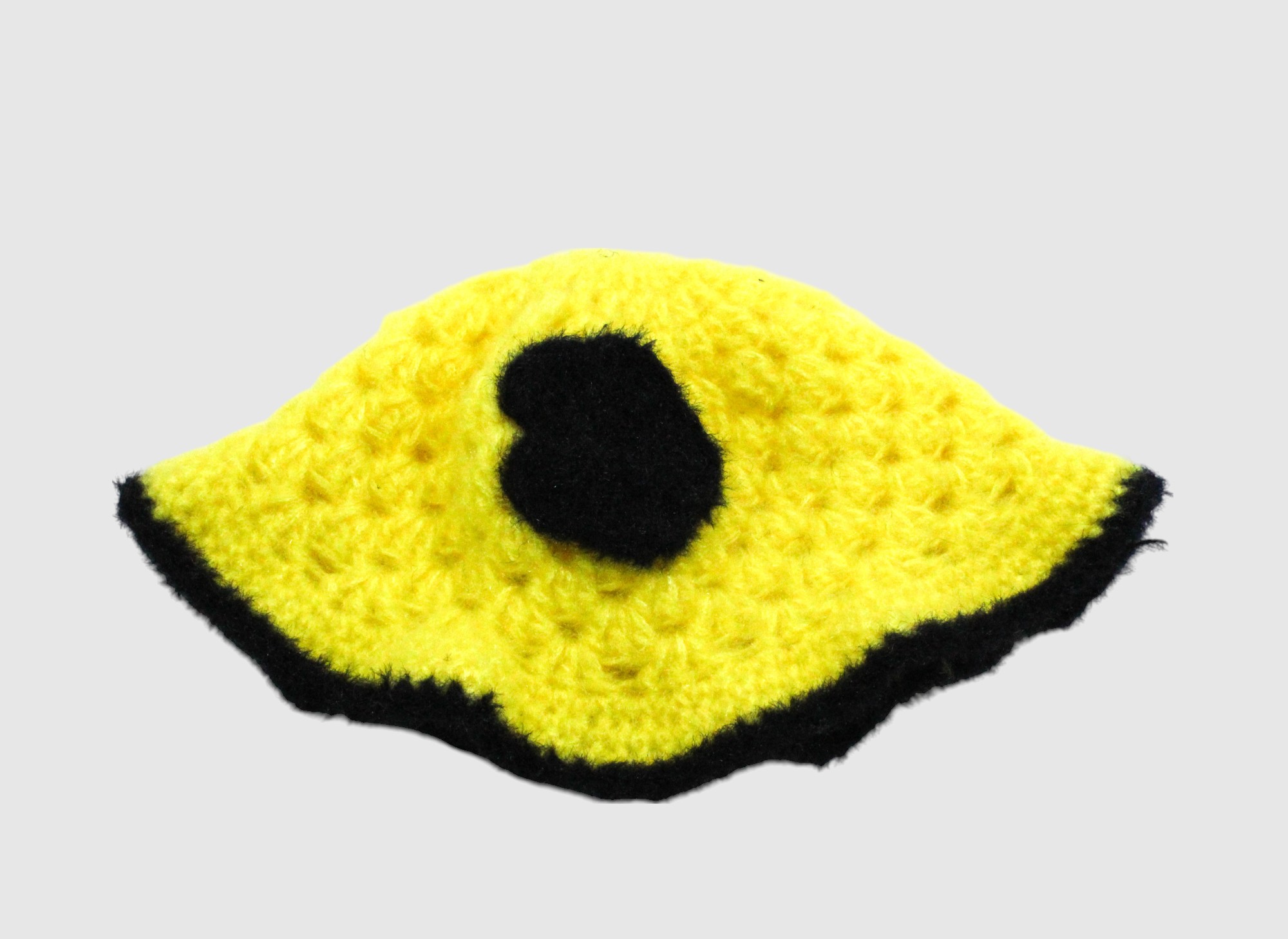 Handknitted Woolen Poncho and Cap Set for Kids, Yellow and Black, Fringed Design (6 Months - 1 Year)