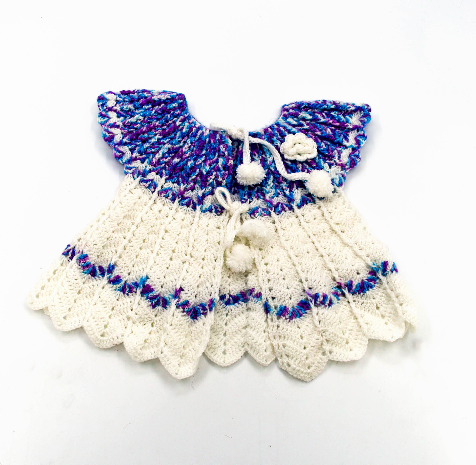 Handknitted frock, sweater, cap for kids between 6 months to 1 years