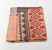 Eelika Women's Cotton Stole with Geometric Pattern, Peach and Grey