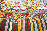 Elegant Paisley Silk Pashmina Stole, Multicolour Striped Pattern, Women's Fashion Scarf