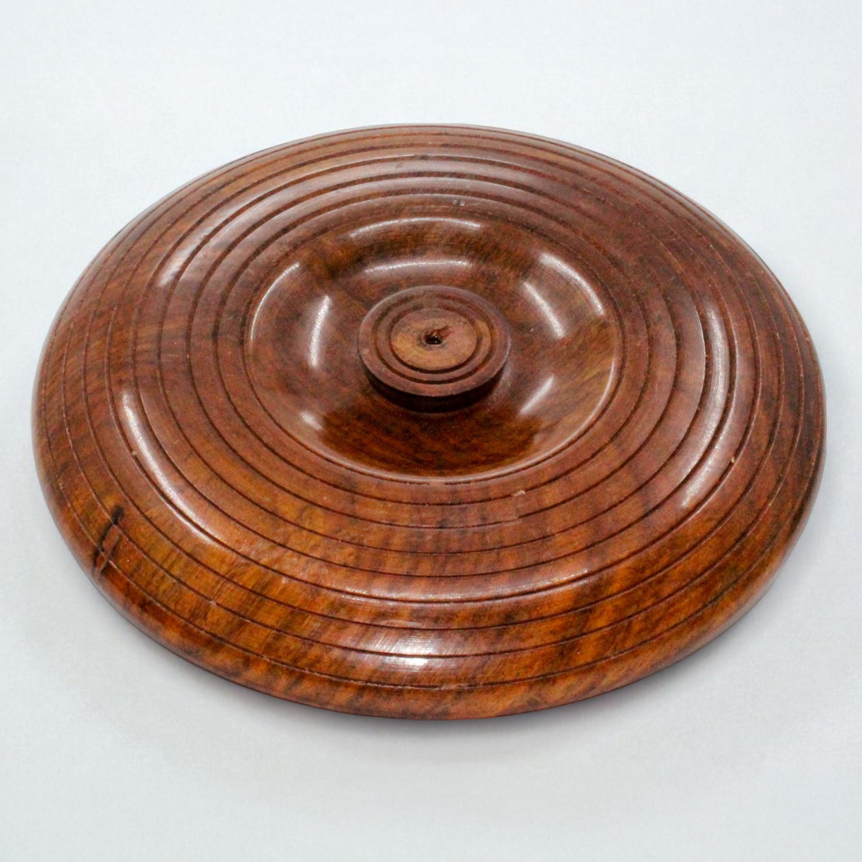 Wooden Roti Chapati Box with Lid, Round Storage Container, Brown, 23 x 23 x 11 cm