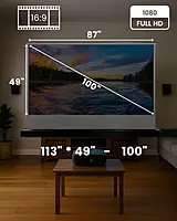 Home Theatre Electric Floor Rising Projector Screen 16:9 – Motorized Retractable Design, Portable & Easy Setup for Movies, Gaming & Presentations