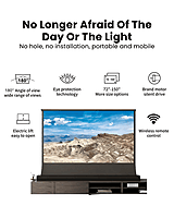 Home Theatre Electric Floor Rising Projector Screen 16:9 – Motorized Retractable Design, Portable & Easy Setup for Movies, Gaming & Presentations